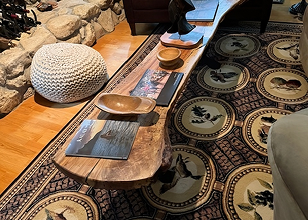 Living room long table close up